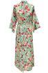 Alexandra "Oiseaux du Désert" Kimono Long en Voile de Coton/Soie